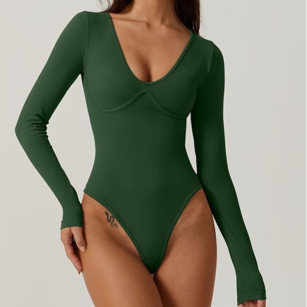 Amazon Essentials Women's Green Bodysuit